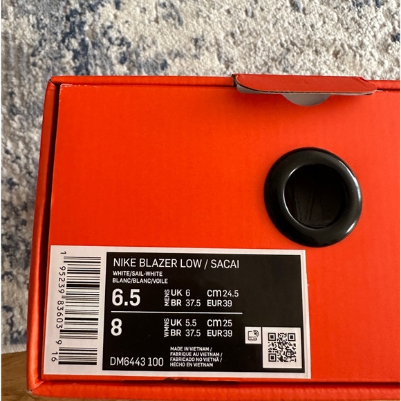 Nike X Sacai Blazer Low- white/Grey Men’s 6.5 - Picture 6 of 7